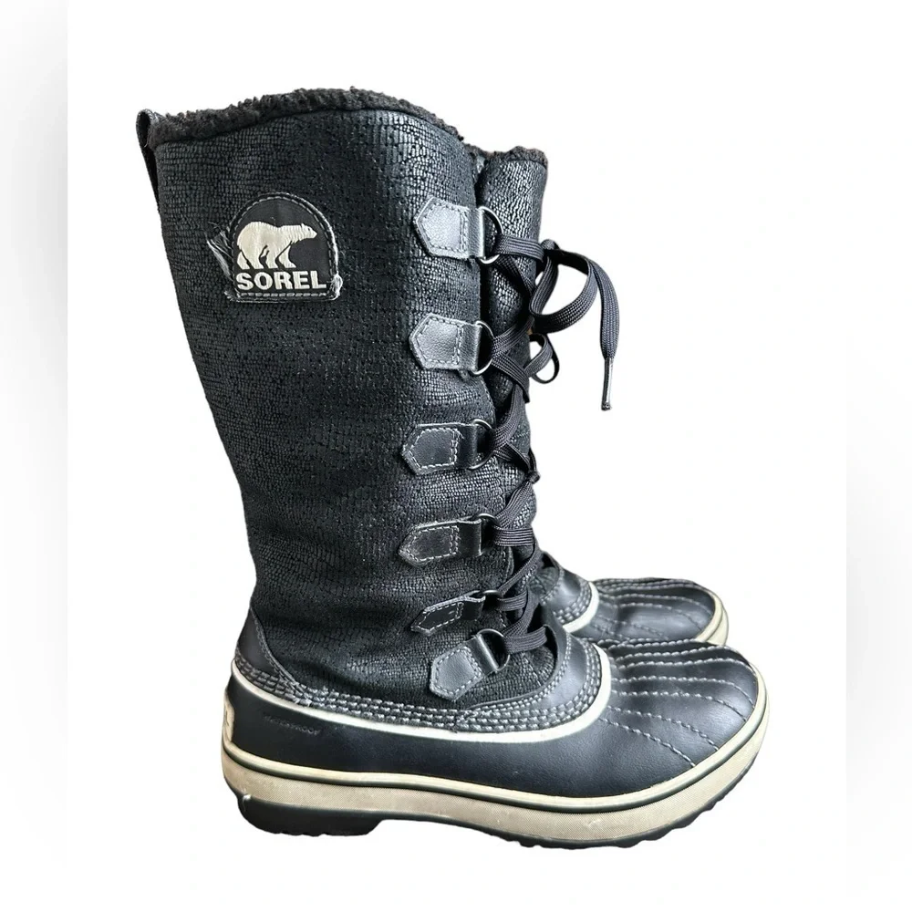 SOREL TIVOLI Women's WATERPROOF Mid-Calf WINTER BOOTS NL 1907-010 Black 6.5 - Picture 1 of 11
